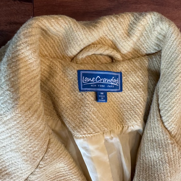 Lane Crawford Yellow Belted Peacoat size Medium - Picture 4 of 6